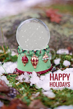 Snow Globe green bells 3