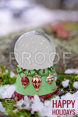 Snow Globe green bells 4