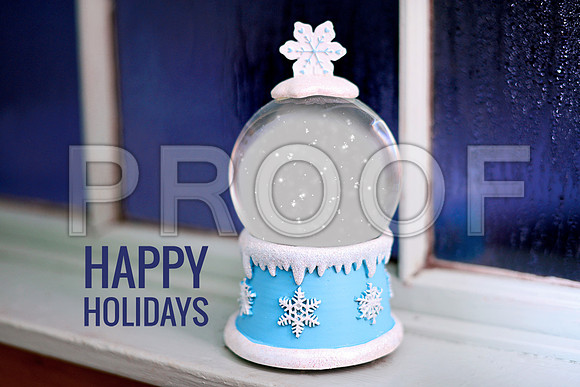 Snow Globe winter blue 3
